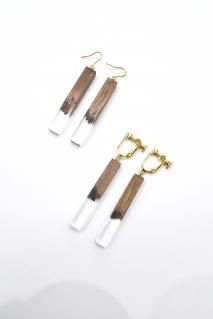 nooca 折木 棒 フック pierce or earring(ウォールナット)